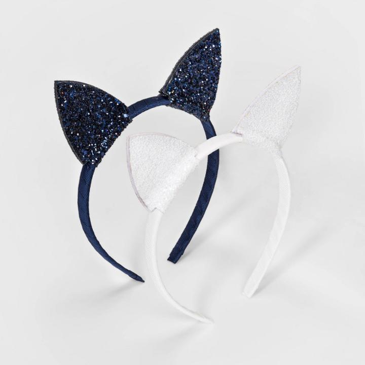Girls' 2pk Glitter Cat Ear Headband - Cat & Jack