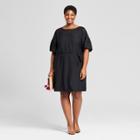Women's Plus Size Crochet A - Line Dress - Ava & Viv Black X