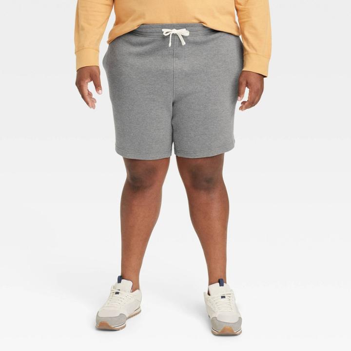 Men's Big & Tall 8.5 Regular Fit Pull-on Shorts - Goodfellow & Co Heathered Gray