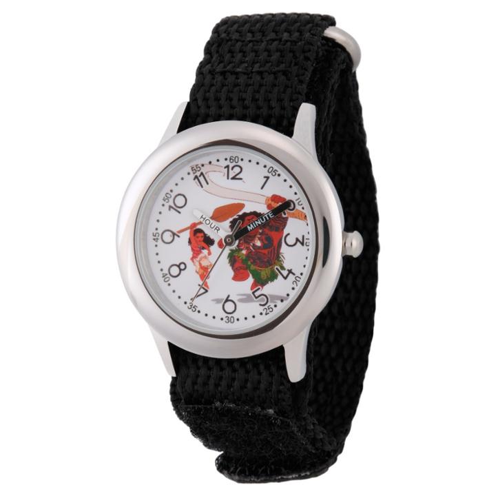 Boys' Disney Moana And Maui Stainless Steel Time Teacher Watch - Black, Boy's