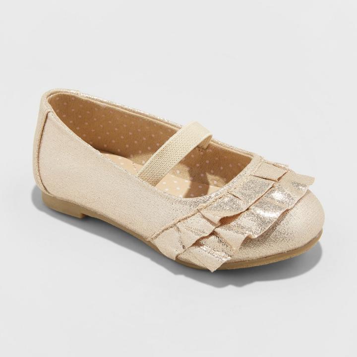 Toddler Girls' Mabelle Metallic Ballet Flats - Cat & Jack Gold