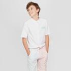 Boys' Short Sleeve Woven Button-down Shirt - Art Class Blue
