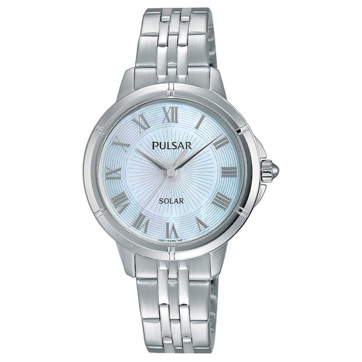 Women's Pulsar Dress Solar - Silver Tone With Mother Of Pearl Dial - Py5005