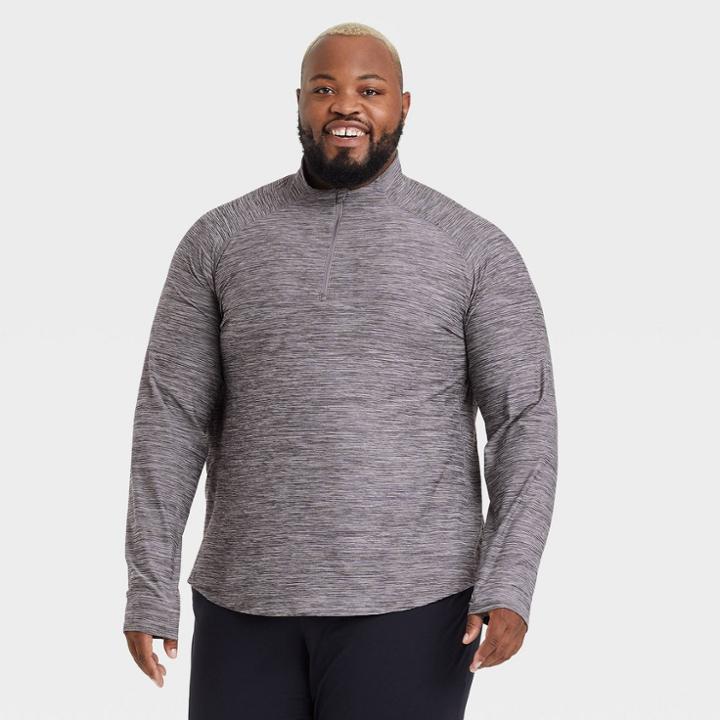 Men's Big & Tall Cozy 1/4 Zip Pullover - All In Motion Gray