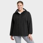 Women's Plus Size Waterproof Rain Jacket - All In Motion Black