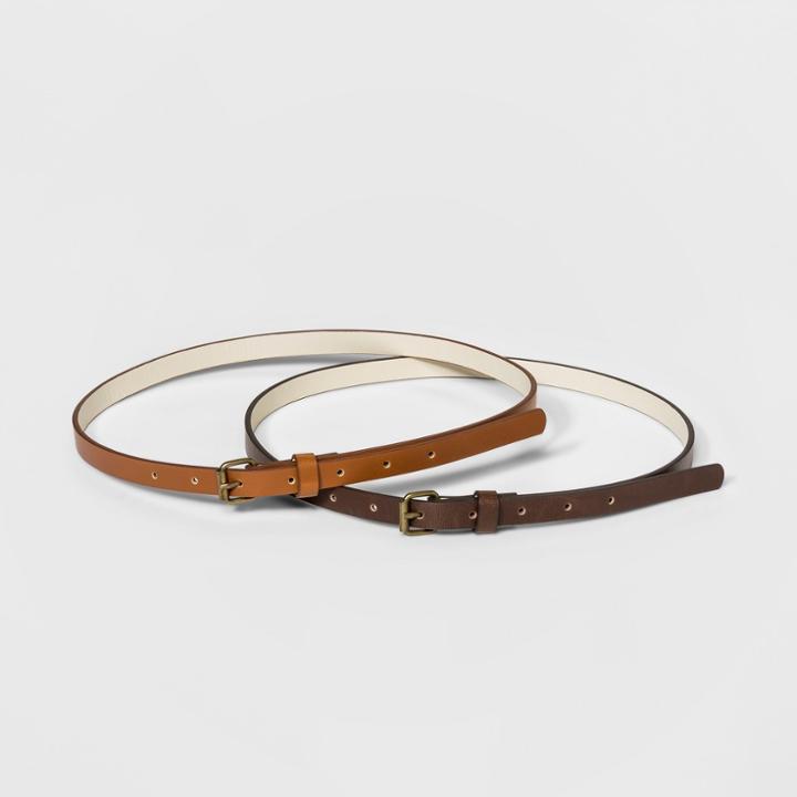 Women's 2 For 1 Belts - Universal Thread Brown/tan Xl, Brown Beige