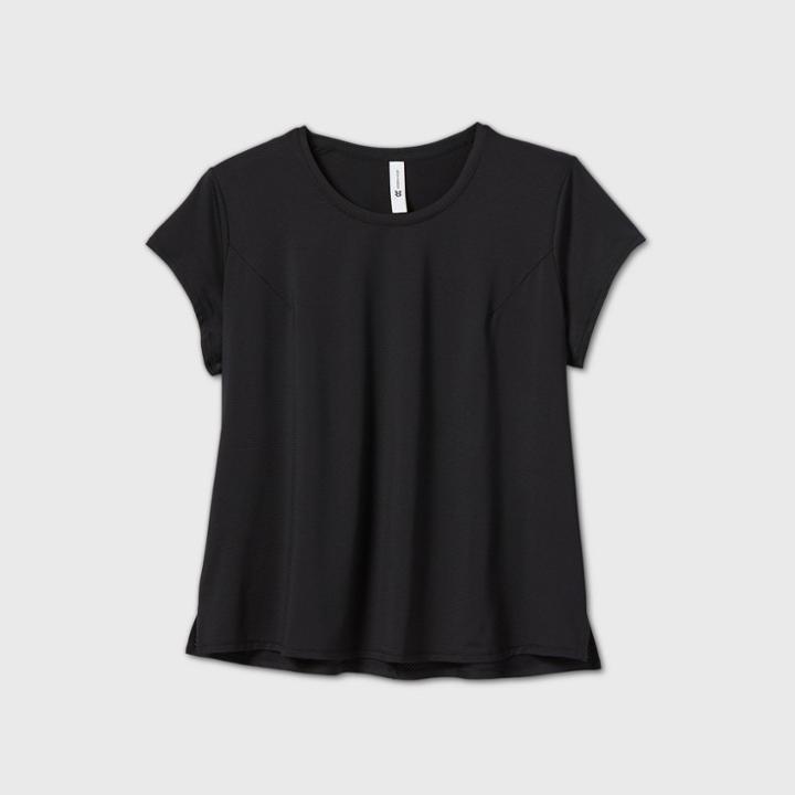Women's Plus Size Shadow Striped Short Sleeve T-shirt - All In Motion Black