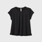 Women's Plus Size Shadow Striped Short Sleeve T-shirt - All In Motion Black