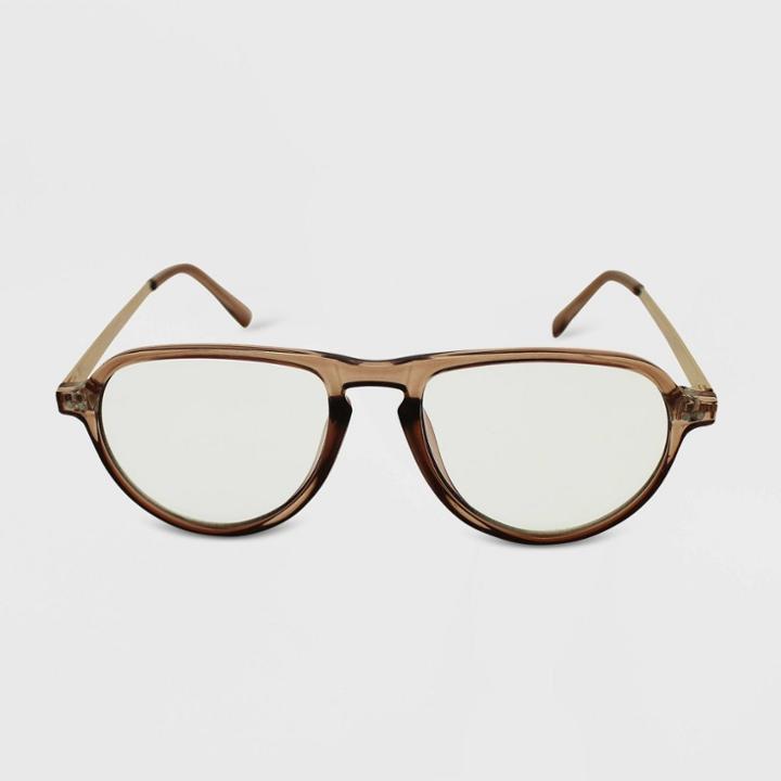 Women's Crystal Aviator Blue Light Filtering Glasses - Wild Fable Brown