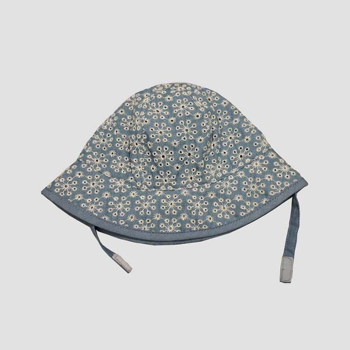 Baby Girls' Chambray Eyelet Bucket Hat - Cat & Jack Blue 0-6m, Toddler Girl's