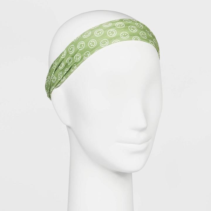 Smiley Face Headwrap - Wild Fable Green