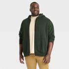 Men's Big & Tall Fleece Zip-up Hoodie - Goodfellow & Co Dark Green