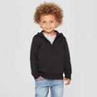 Toddler Boys' Long Sleeve Zip-up Hoodie - Cat & Jack Black
