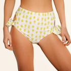 Sugar Coast By Lolli Swim Women's Tie High Waist Bikini Bottom - Sugar Coast By Lolli Yellow Pineapple Print