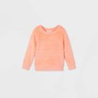 Toddler Girls' Solid Sherpa Rib Pullover - Cat & Jack Neon Peach