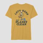 Men's Spongebob Let's Keep Our Planet Clean Short Sleeve Graphic T-shirt - Gold S, Men's,