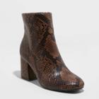 Women's Celeste Snake Print Mid Shaft Fashion Boots - A New Day Brown