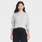 Women's Lightweight Turtleneck Pullover Sweater - A New Day Gray