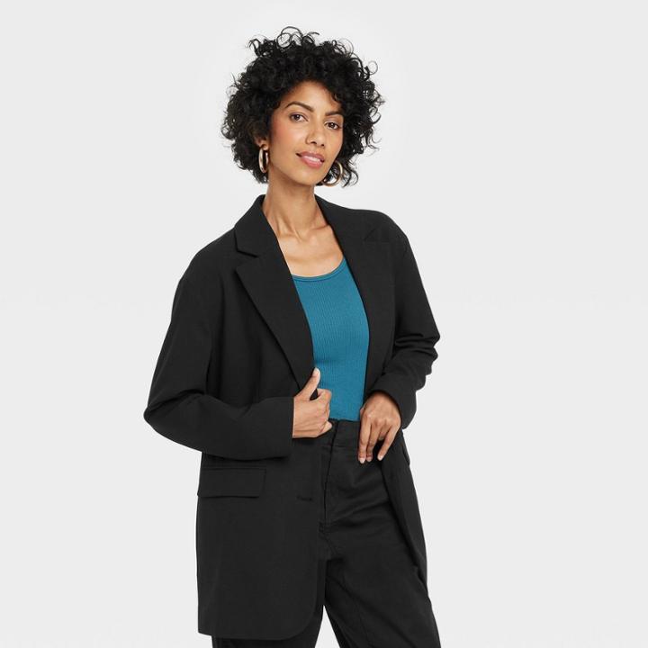 Women's Boxy Blazer - A New Day Black