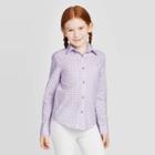 Girls' Long Sleeve Button-down Shirt - Cat & Jack Lilac Xs, Girl's, Purple