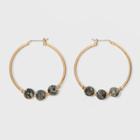 Semi Precious Blue Labradorite Fashion Earrings - Universal Thread Blue/gold