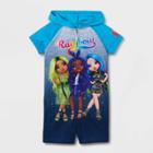 Girls' Rainbow High Hooded Pajama Romper - Blue