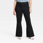 Women's Plus Size High-rise Flare Jeans - Ava & Viv Black