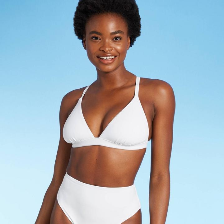 Women's Triangle Bikini Top - Shade & Shore White D/dd Cup