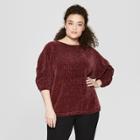 Women's Dolman Sleeve Chenille Pullover - A New Day Cottage Red