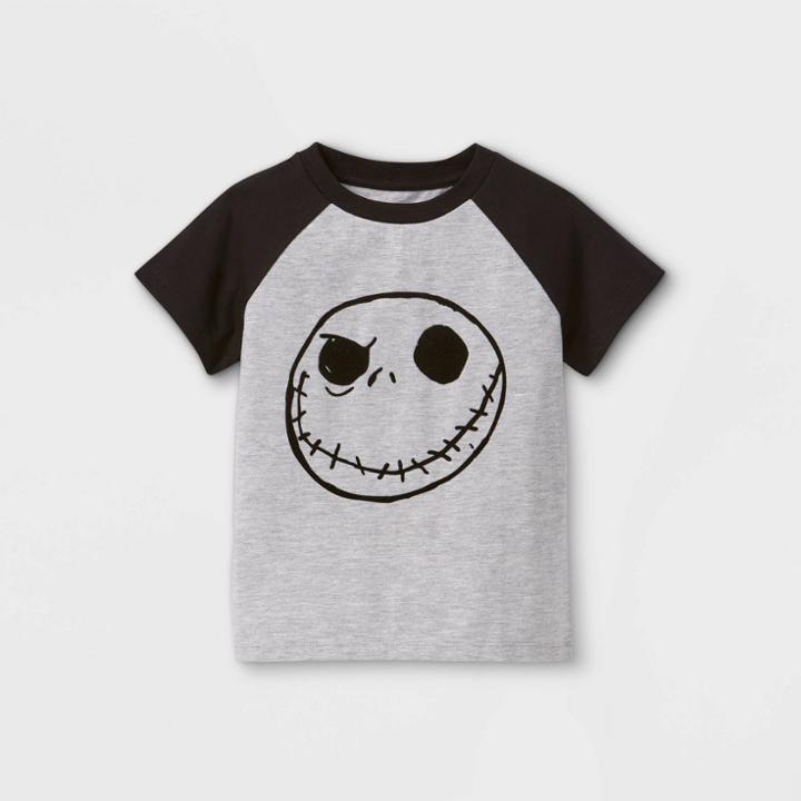 Disney Toddler Boys' Nightmare Before Christmas Short Sleeve Graphic T-shirt - Gray