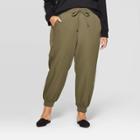 Women's Plus Size Mid-rise Cuffed Jogger Pants - Prologue Black X, Women's