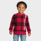 Toddler Boys' Check Crewneck Sweater - Cat & Jack Red