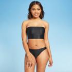 Women's Long Line Bandeau Bikini Top - Shade & Shore Black Snake Print