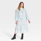 Women's Plus Size Ruffle Long Sleeve Dress - Who What Wear Cream Zebra Striped 1x, Ivory Zebra