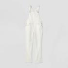 Women's High-rise Relaxed Fit Overall Cropped Jeans - Universal Thread White