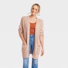 Women's Marled Open-front Cardigan - Knox Rose Peach