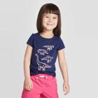 Petitetoddler Girls' Short Sleeve Dinosaur Graphic T-shirt - Cat & Jack Navy 12m, Toddler Girl's, Blue