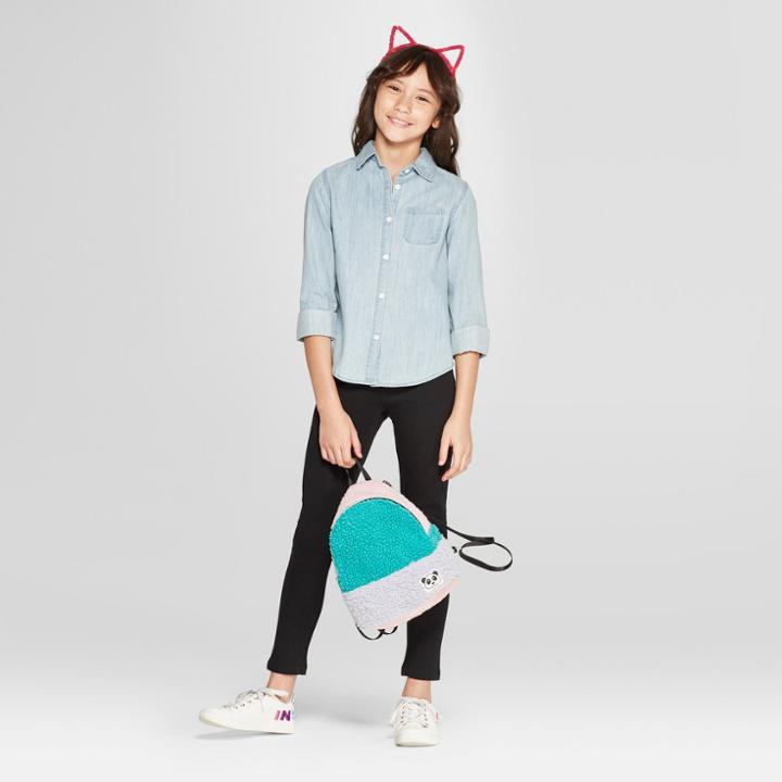 Girls' Fleece Lined Leggings - Cat & Jack Black