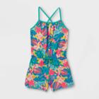 Girls' Printed Knit Sleeveless Romper - Cat & Jack Blue