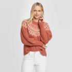 Women's Long Sleeve Crewneck Femme Pullover Sweater - Universal Thread Brown M, Women's,