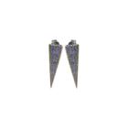 Zirconmania Women's Zirconite Sterling Stud Earrings With Pave Cubic Zirconia Spears - Gold,