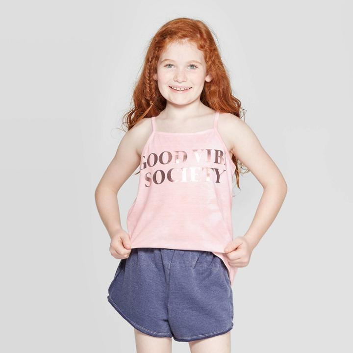 Girls' Graphic Crossback Tank Top - Art Class Pink