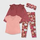 Honest Baby Toddler Girls' 4pc Floral Top & Bottom