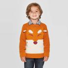 Toddler Boys' Long Sleeve Fox Pullover Sweater - Cat & Jack Brown 12m, Toddler Boy's