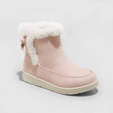 Toddler Girls' Omie Zipper Slip-on Shearling Style Winter Boots - Cat & Jack