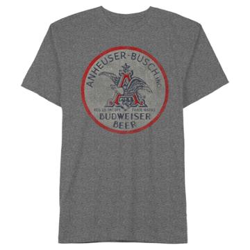 Men's Anheuser Busch Budweiser Cap T-shirt - Charcoal