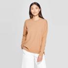 Women's Long Sleeve Crewneck Pullover Sweater - Prologue Tan