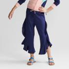 Plus Size Girls' Crop Pants Large Ruffle - Cat & Jack Nightfall Blue