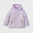Toddler Girls' Checkered Long Sleeve 3-in-1 Jacket - Cat & Jack Purple