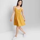 Women's Sleeveless French Terry Leisure Dress - Wild Fable Mustard